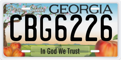GA license plate CBG6226