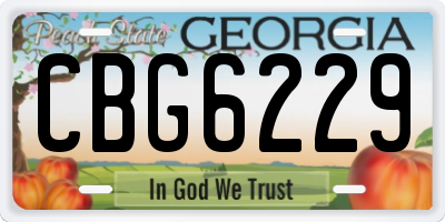 GA license plate CBG6229