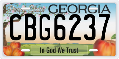 GA license plate CBG6237