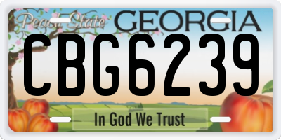 GA license plate CBG6239