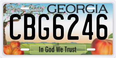 GA license plate CBG6246