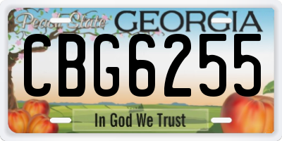 GA license plate CBG6255