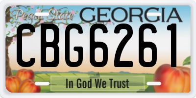 GA license plate CBG6261