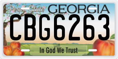 GA license plate CBG6263