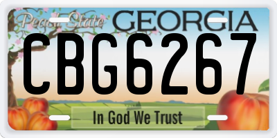 GA license plate CBG6267