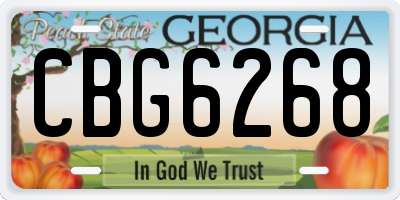 GA license plate CBG6268