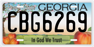 GA license plate CBG6269