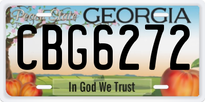 GA license plate CBG6272