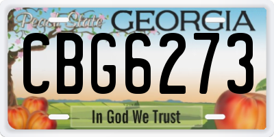 GA license plate CBG6273
