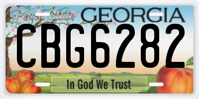 GA license plate CBG6282