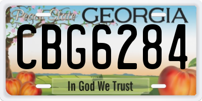 GA license plate CBG6284