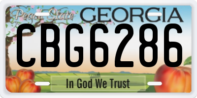 GA license plate CBG6286