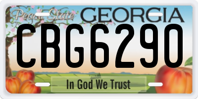 GA license plate CBG6290
