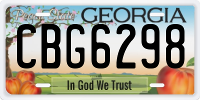 GA license plate CBG6298