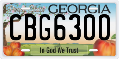 GA license plate CBG6300