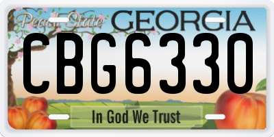 GA license plate CBG6330
