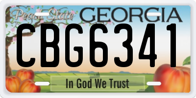 GA license plate CBG6341