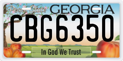 GA license plate CBG6350
