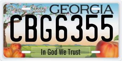 GA license plate CBG6355