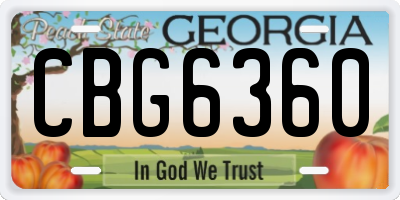 GA license plate CBG6360