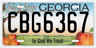 GA license plate CBG6367