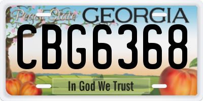 GA license plate CBG6368