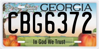GA license plate CBG6372