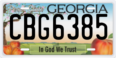 GA license plate CBG6385