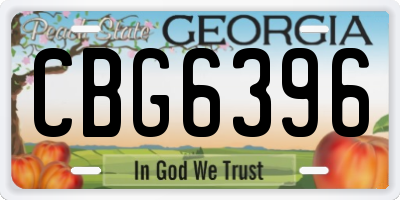 GA license plate CBG6396