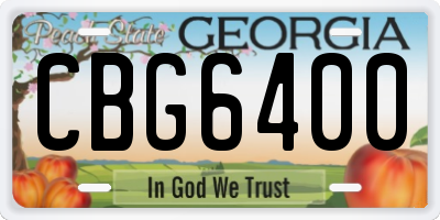 GA license plate CBG6400