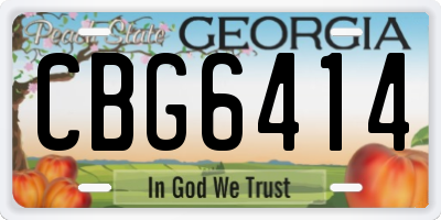 GA license plate CBG6414