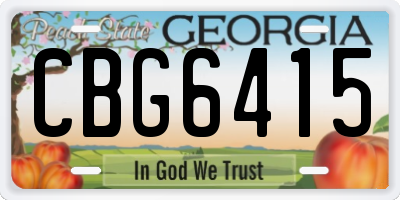 GA license plate CBG6415