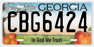 GA license plate CBG6424