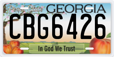 GA license plate CBG6426