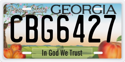 GA license plate CBG6427
