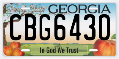 GA license plate CBG6430