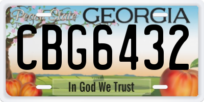 GA license plate CBG6432