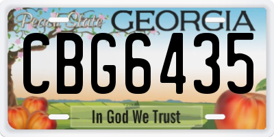 GA license plate CBG6435