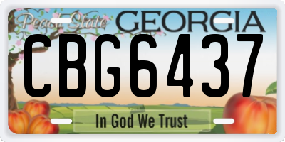 GA license plate CBG6437