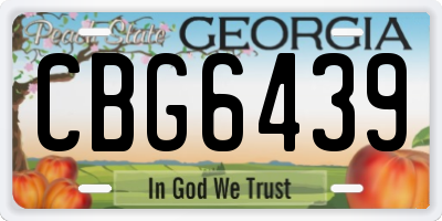 GA license plate CBG6439