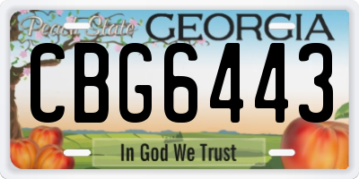 GA license plate CBG6443