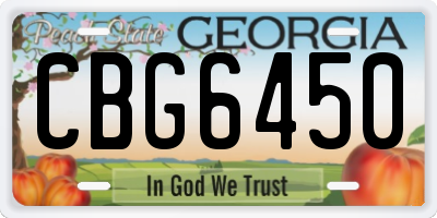 GA license plate CBG6450