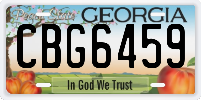 GA license plate CBG6459