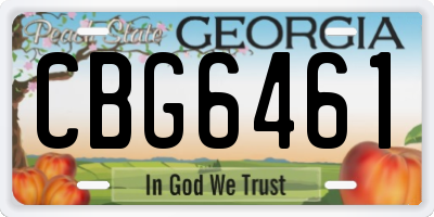 GA license plate CBG6461