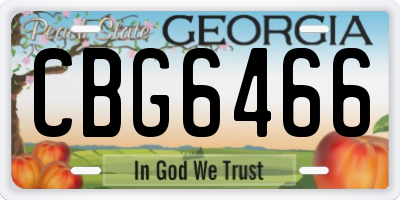 GA license plate CBG6466