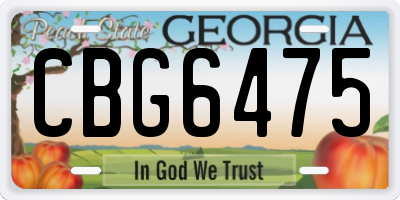 GA license plate CBG6475