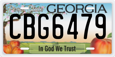 GA license plate CBG6479