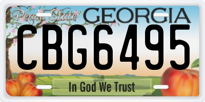 GA license plate CBG6495