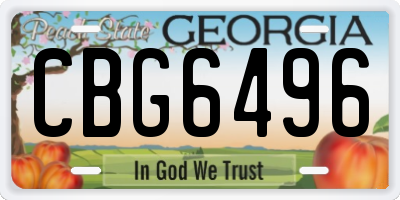 GA license plate CBG6496