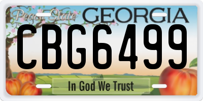 GA license plate CBG6499